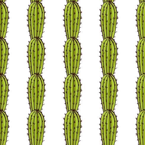 Sin patrón de cactus y suculentas en macetas. vector