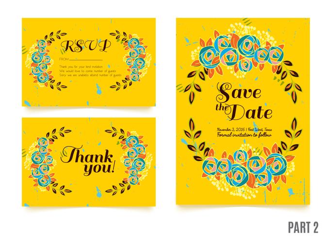 weddings, save the date invitation, RSVP and thank you cards.  vector