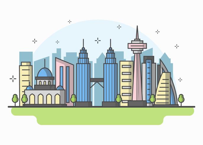 Kuala Lumpur Skyline Vector