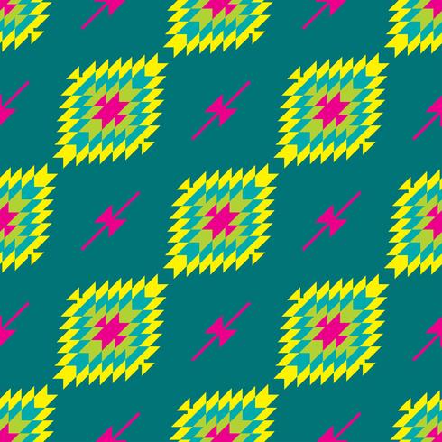 Mexican Folkloric  tracery textile seamless pattern vector