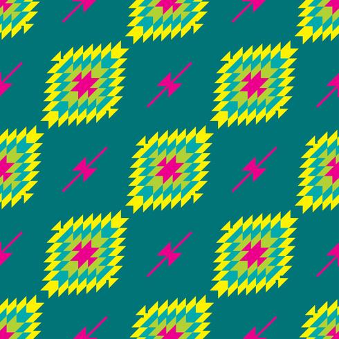 Tracería folklórica mexicana textil patrón sin costuras vector