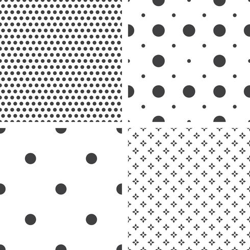 Set of monochrome geometric seamless universal patterns, tiling.   vector