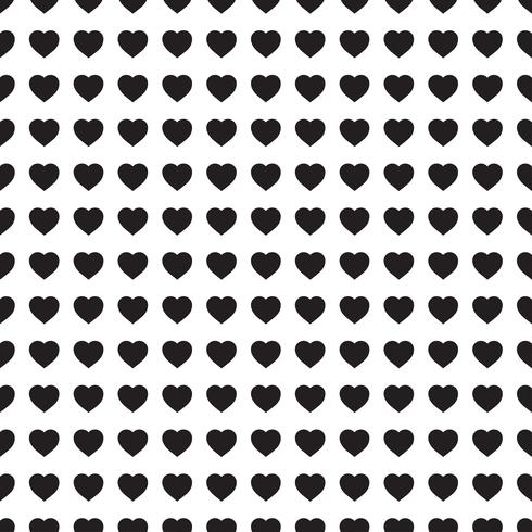 Monocromo de patrones sin fisuras con corazones vector