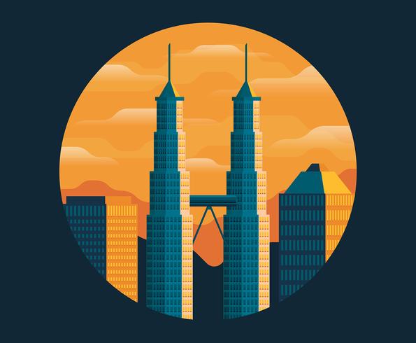 Ilustración de Kuala Lumpur vector