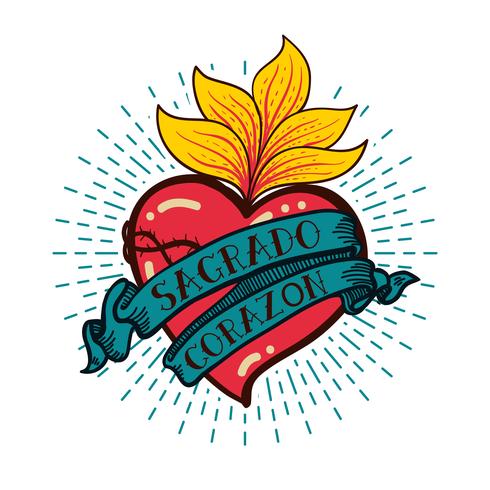 Antiguo estilo de la escuela secundaria del Sagrado Corazón. vector