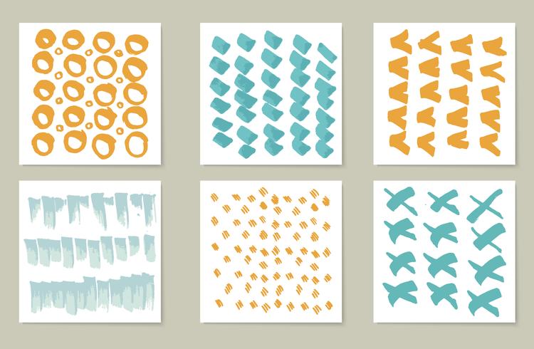 Hand-drawn collection of 6 journaling cards. Texture  vector