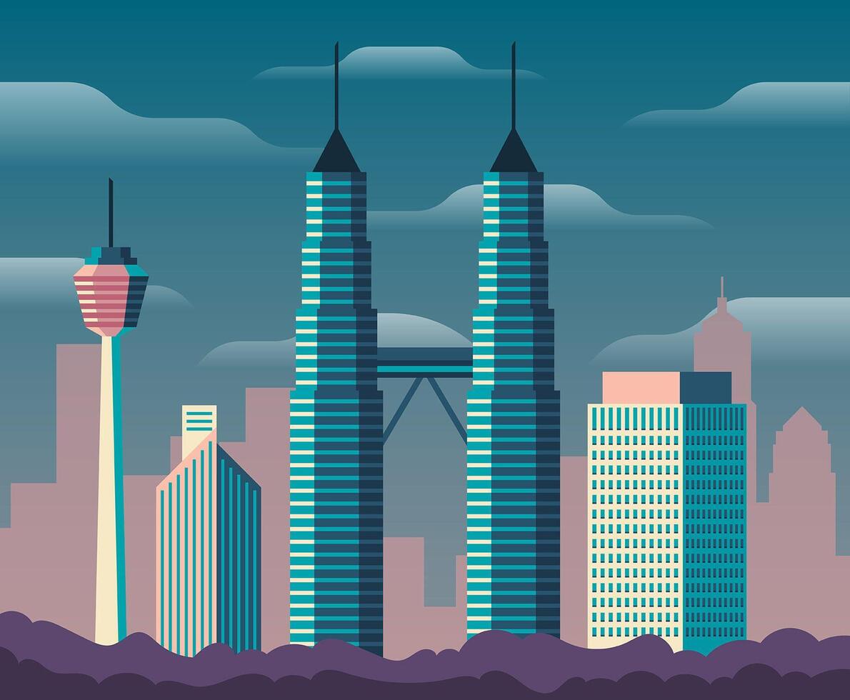 Ilustración de Kuala Lumpur vector