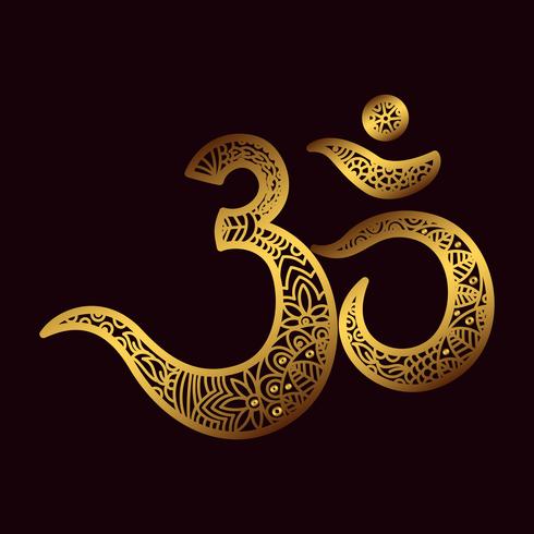 Om or Aum Indian sacred sound, original mantra, a word of power. vector