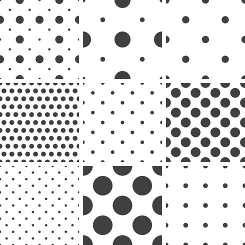 Set of monochrome geometric seamless universal patterns, tiling.   vector