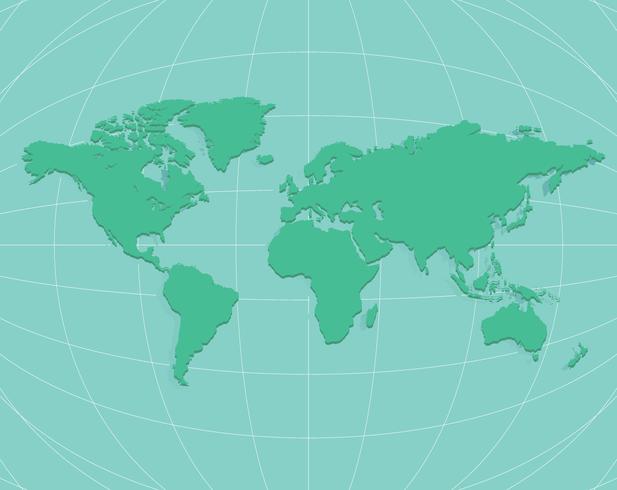 World Map On The Globe vector