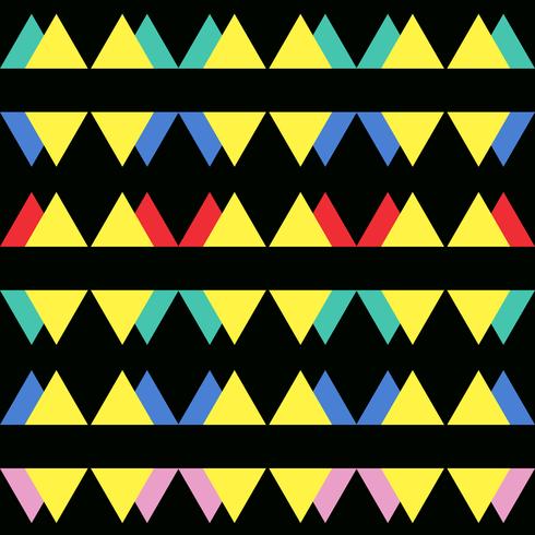 Seamless vintage abstract pattern with triangles in the style of 80 s.  vector