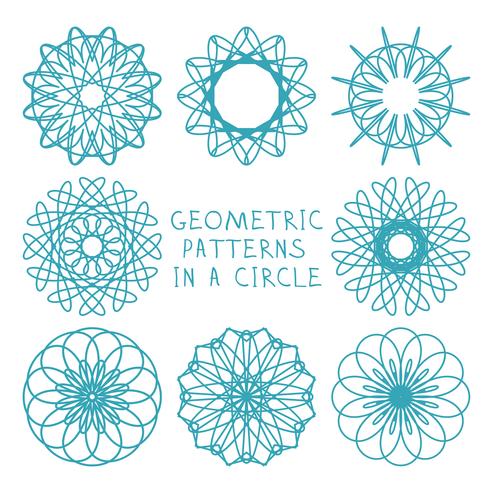 Round geometric ornaments vector