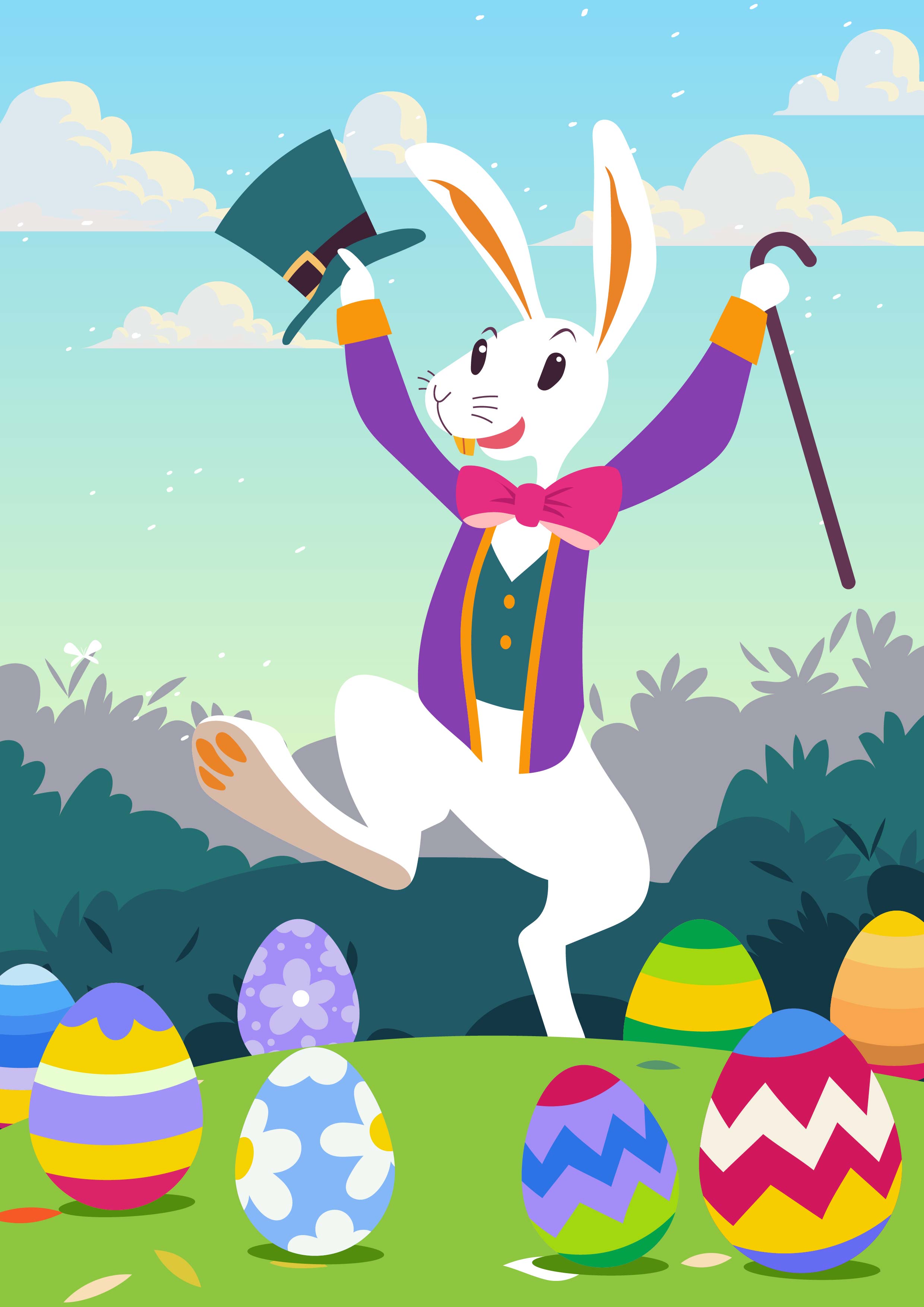 Cute Easter Bunny Wallpaper - Download Free Vectors, Clipart Graphics