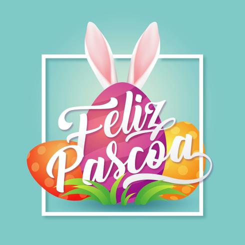 Tipografía Feliz Pascoa vector