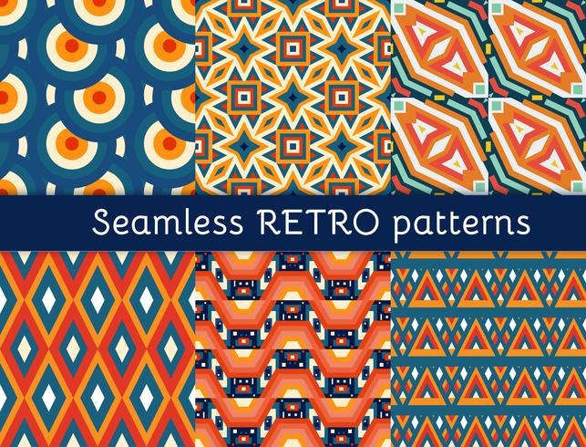 Set of six ethnic seamless patterns.  vector