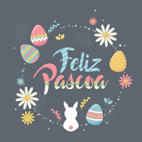 Tipografía Feliz Pascoa vector