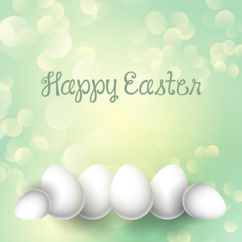 Easter eggs on a bokeh lights background vector