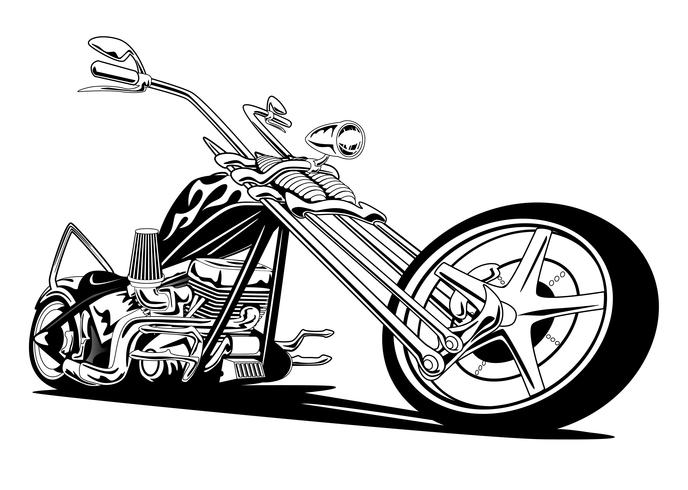 Custom American Chopper Motocicleta Vector Illustration