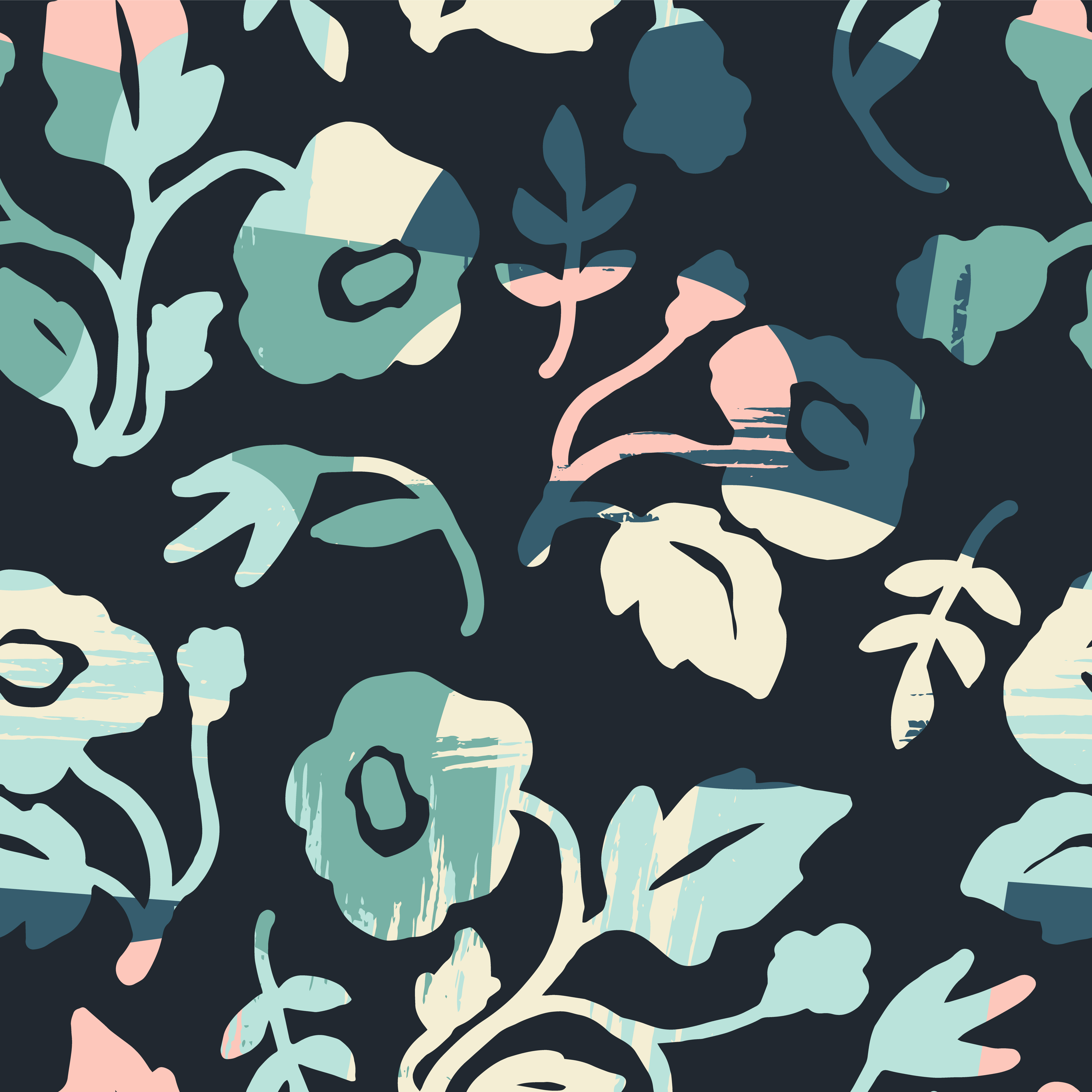Abstract floral seamless pattern with trendy hand drawn textures Abstract floral seamless pattern with trendy hand drawn textures