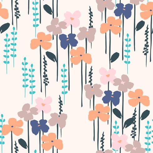 Floral abstract seamless pattern. Vector design for different surfases.