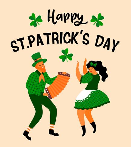 Saint Patricks Day. Vector illustration with funny people