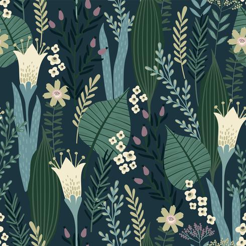 Floral seamless pattern. Vector design for different surfaces.