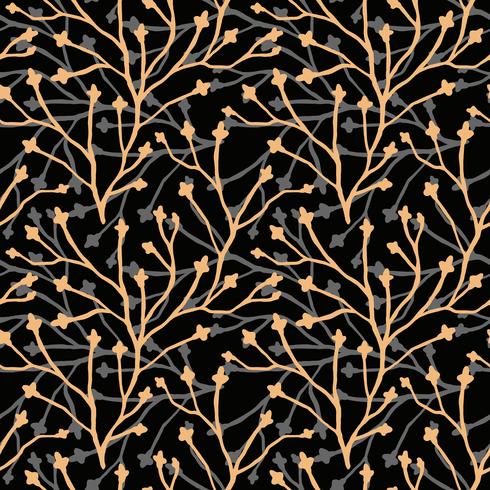 Abstract floral seamless pattern with trendy hand drawn textures. vector