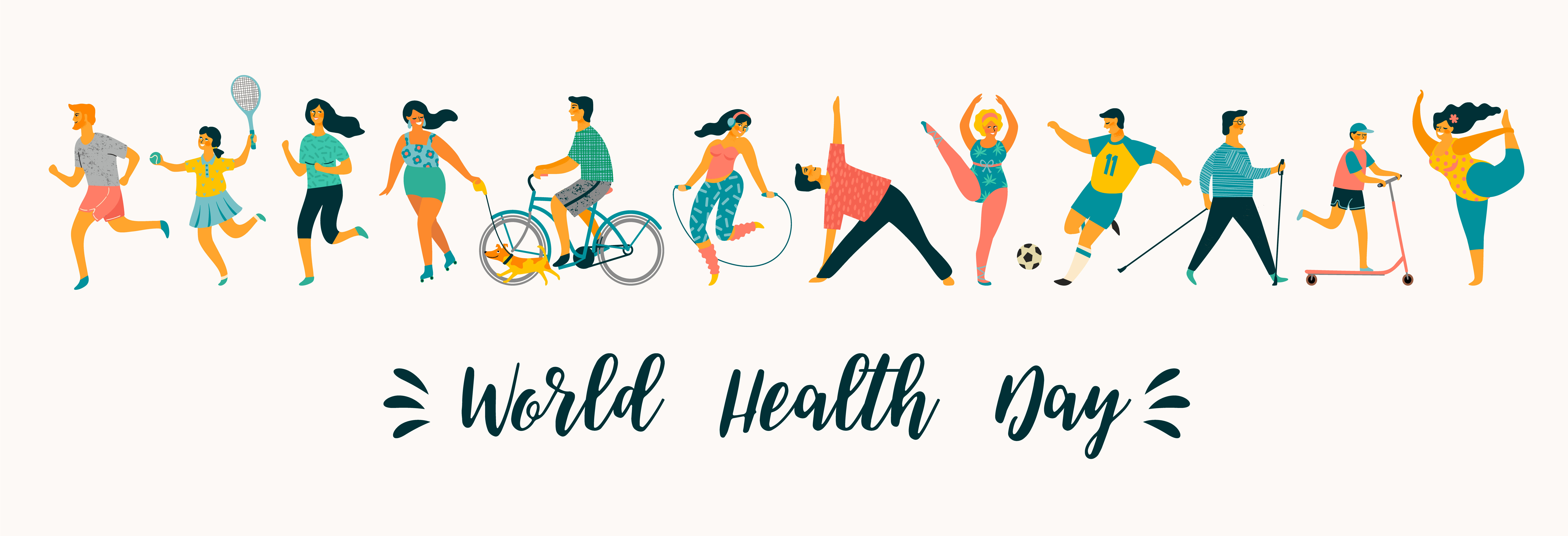 World Health Day Vector Illustration Of People Leading An Active world-health-day-vector-illustration-of-people-leading-an-active