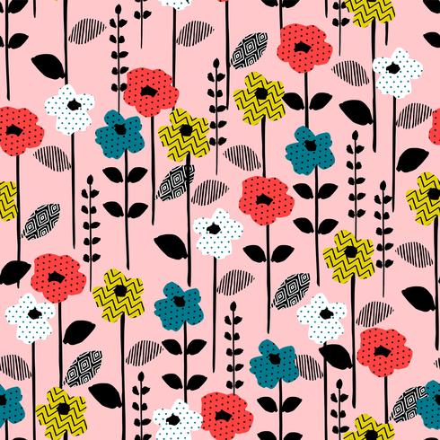 Floral abstract seamless pattern. Vector design for different surfases.