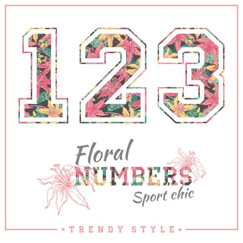 Vector floral numbers for t-shirts, posters, card and other uses.