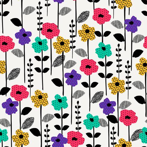 Modelo inconsútil abstracto floral. Diseño vectorial para diferentes surfasas. vector