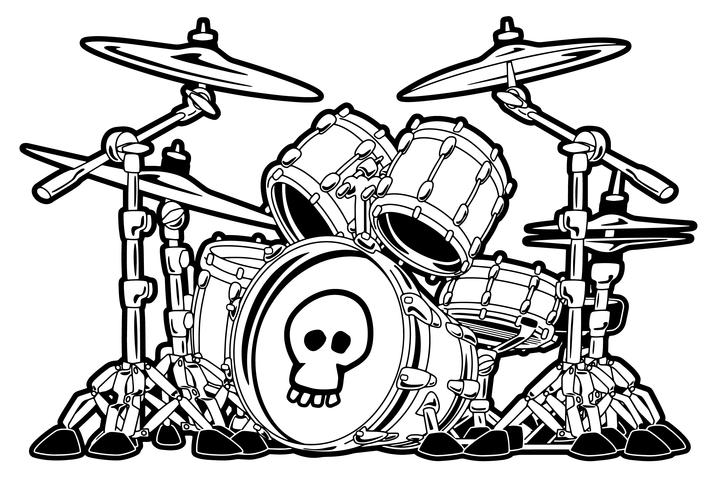 Rock Drum Set Cartoon Vector Illustration
