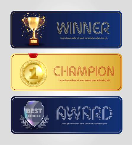 Vector poster design for winner, champion and best choice award.