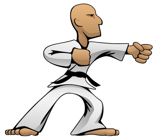 Artes marciales Karate Guy dibujos animados ilustración vectorial vector