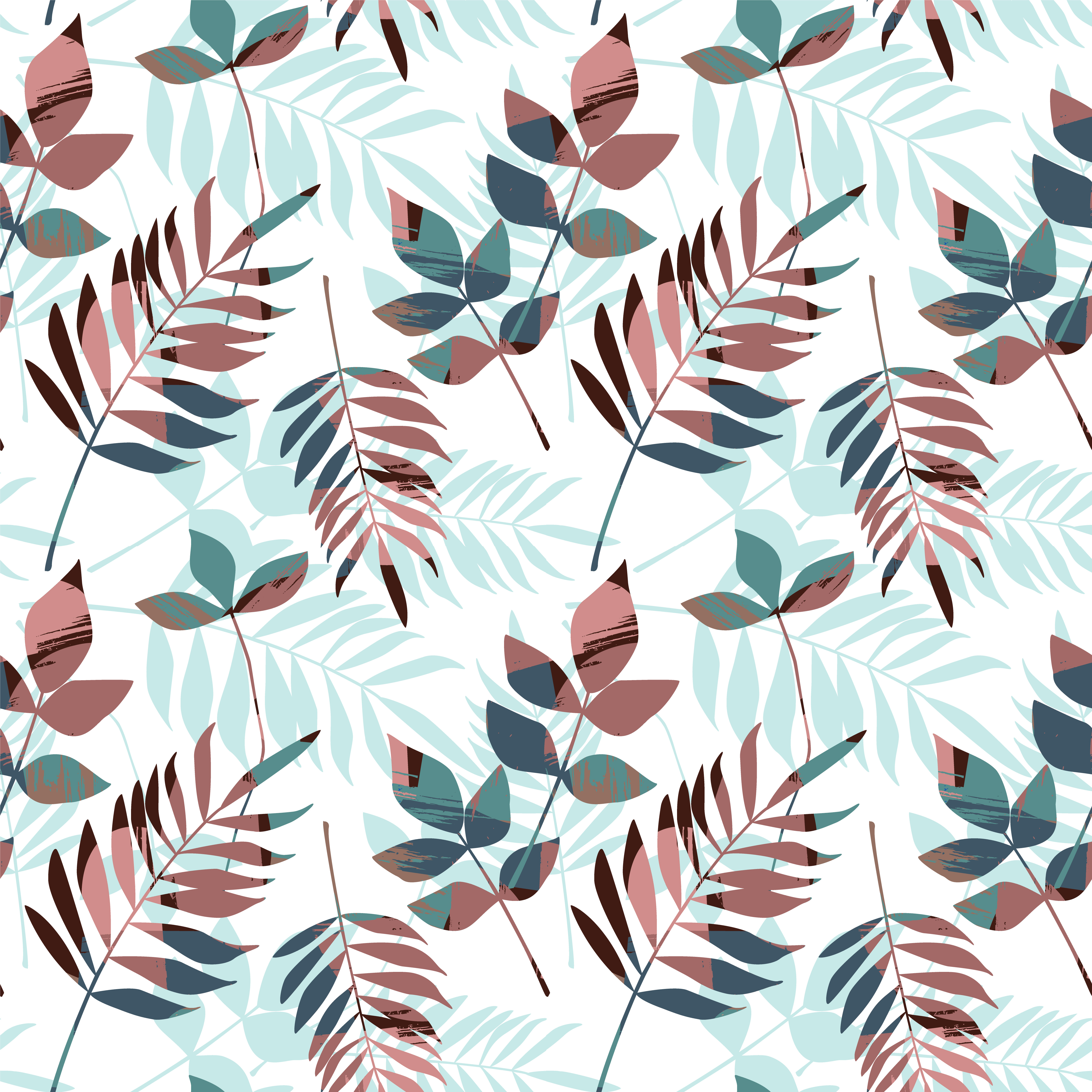 Abstract floral seamless pattern with trendy hand drawn textures
