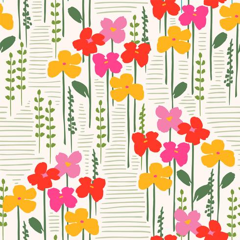 Floral abstract seamless pattern. Vector design for different surfases.