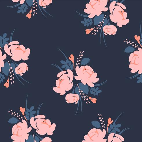 Floral abstract seamless pattern whit roses. vector