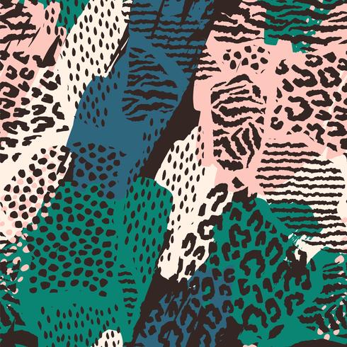 Abstract seamless pattern with animal print. vector