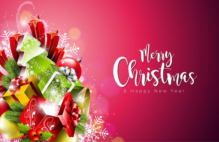 Merry Christmas and Happy New Year Illustration vector