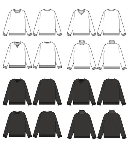 SWEATER TOP SET Fashion technical drawings flat Sketches vector ...
