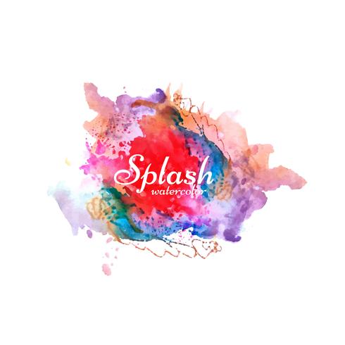 Abstract colorful watercolor splash design background vector