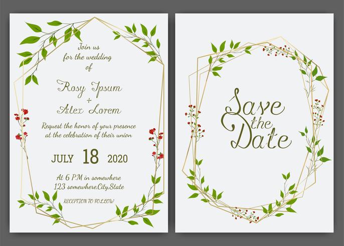 Floral hand drawn frame for a wedding invitation vector