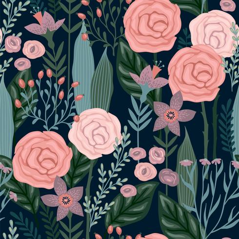 Floral seamless pattern. Vector design for different surfaces.