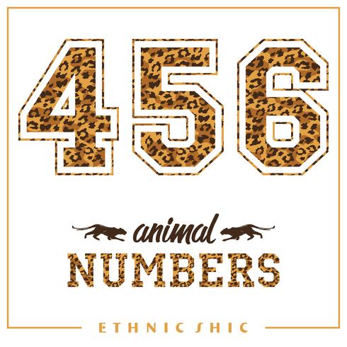 Vector Numeros De Animales Para Camisetas Carteles Tarjetas Y