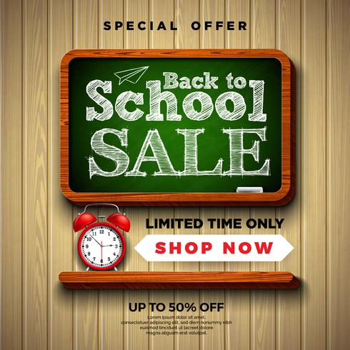 Back to school sale design vector
