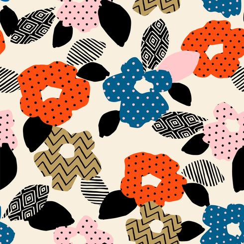 Floral abstract seamless pattern. Vector design for different surfases.