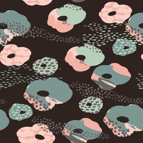 Abstract floral seamless pattern with trendy hand drawn textures. vector