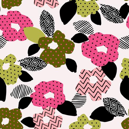 Floral abstract seamless pattern. Vector design for different surfases.