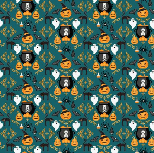 Fondo de halloween Patrón sin costuras vector