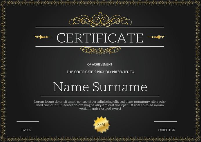 Vintage golden classic certificate of achievement template vector